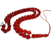 Red Amber Feceted Round Shape Beads 8.5 mm Islamic Prayer Beads