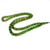 Green Amber Barrel Shape 8.5mm Islamic Prayer Beads