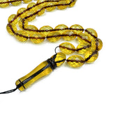 Baltic Green Amber Faceted Olive Shape 10 mm Islamic Prayer Beads