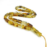 Transparent With Fossil Amber Barrel 10 mm Islamic Prayer Beads