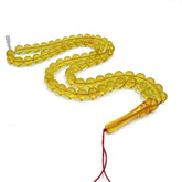 Transparent Amber Round Shape 10 mm Islamic Prayer Beads