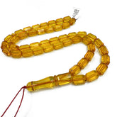 Transparent Amber Faceted Barrel Shape 7.5 mm Islamic Prayer Beads