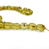 Natural Amber Egg Shape 13x10 mm Islamic Prayer Beads With Insects