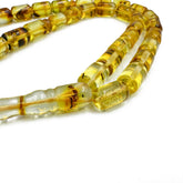 Natural Amber Barrel Shape 8 mm Islamic Prayer Beads With Insects