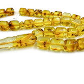 Natural Amber Barrel Shape 8 mm Islamic Prayer Beads With Insects