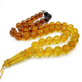 Gradient Amber Faceted Round Shape 13 mm Islamic Prayer Beads