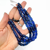 Blue Amber Barrel Shape Beads 7 mm Islamic Prayer Beads