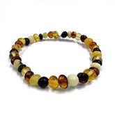 Multi-Color Amber Baroque Beads Stretch Bracelet