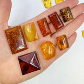 Cognac Amber Rectangular Free Shape Cabochons
