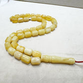 Yellow With White Amber Barrel Shape 10.5 mm Islamic Prayer