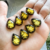 Cherry Amber Engraved Flower Drop Shape Cabochon