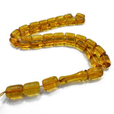 Transparent Amber Barrel Shape 10 mm Islamic Prayer Beads