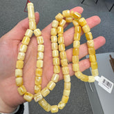 White With Yellow Amber Barrel Shape 8.5 mm Islamic Prayer