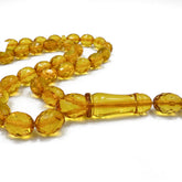 Transparent Amber Faceted Olive Shape 9x11.5 mm Islamic Prayer Beads