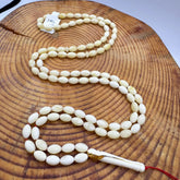 White Amber Olive Shape 5 mm Islamic Prayer Beads