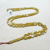 White Amber Olive Shape 5 mm Islamic Prayer Beads