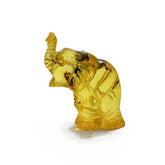 Fossil Amber Carved Elephant Figurine