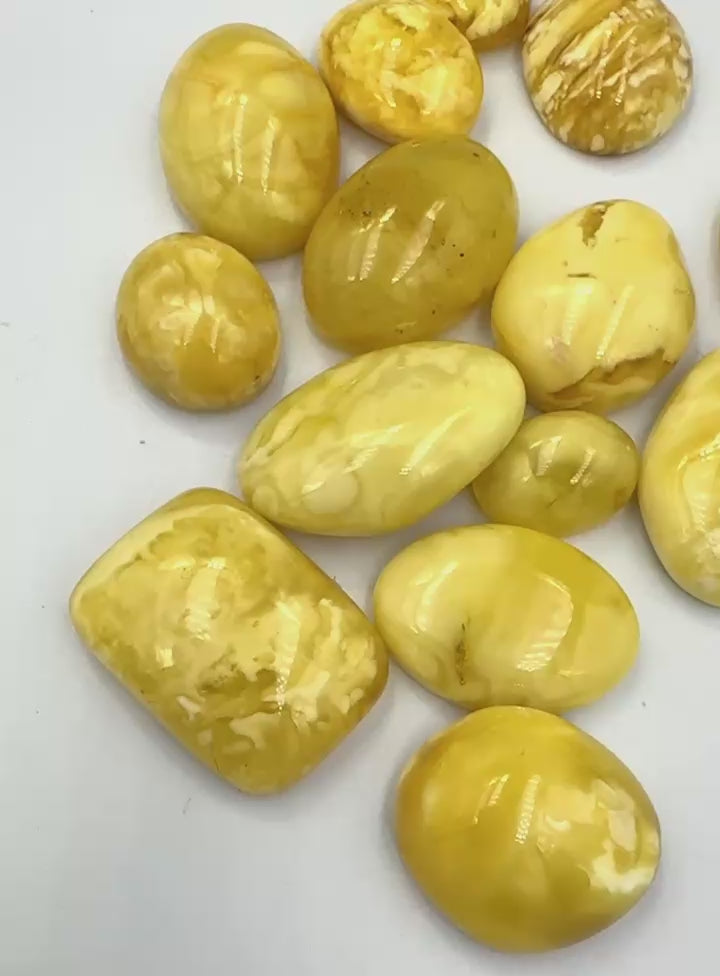 Milky Amber Free Shape Cabochons
