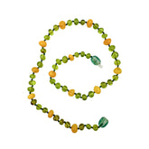 "KIDDO" Green & Milky Amber Baroque Beads Baby Necklace