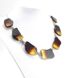 Gradient Amber Slab Necklace Sterling Silver