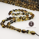 Transparent With Fossil Amber Egg 8.5 mm Islamic Prayer Beads