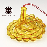 Transparent Amber Round Shape 10.5 mm Islamic Prayer Beads