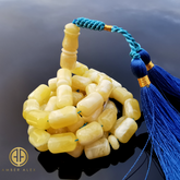 White With Yellow Amber Barrel Shape 9 mm Islamic Prayer