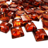 Cognac Amber Calibrated Square Cabochons