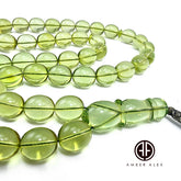 Green Amber Egg Shape Beads 14x13mm Islamic Prayer Beads