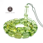 Green Amber Barrel Shape 12.5 mm Islamic Prayer Beads