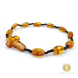 Cognac Amber Free Shape Beads Catholic Rosaries - Bracelet