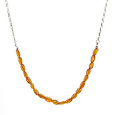 Cognac Amber Nuggets Necklace Sterling Silver