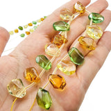 Multi-Color Amber Free Shape Faceted Beads