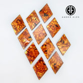 Cognac Amber Rhombus Shape Cabochons