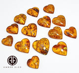Cognac Amber Heart Shape Cabochons