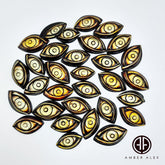 Gradient Amber Carved Eyes Cabochons