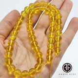 Lemon Amber Round Beads