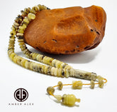 Yellow With Fossil Amber Tablet Shape 12x5 mm Islamic Prayer