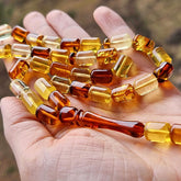 Multi-Color Amber Barrel Shape 8.5mm Islamic Prayer Beads