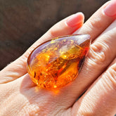 Cognac Amber Drop Shape Cabochons