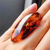 Cognac Amber Marquise Shape Cabochons