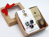 Black Amber Square Dangle Earrings & Bracelet Gift Set