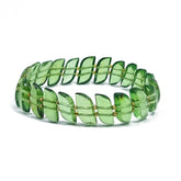 Green Amber Leaves Stretch Bracelet