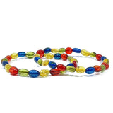 Multi-Color Amber Nugget Beads Stretch Bracelet