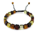 Multi-Color Amber Cube Beads Adjustable Bracelet - Amber Alex Jewelry