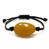 Antique Baltic Amber Nugget & Leather Adjustable Bracelet - Amber Alex Jewelry
