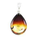 Gradient Amber Drop Pendant Sterling Silver