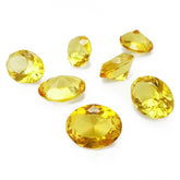 Lemon Amber Faceted Oval Diamond Cut Stone