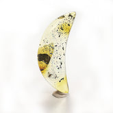 Natural Amber Moon Shape Cabochon With Insects