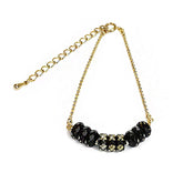 SPARKLING ELEGANCE Two - Toned Amber Faceted Beads Bracelet 14K Gold Plated